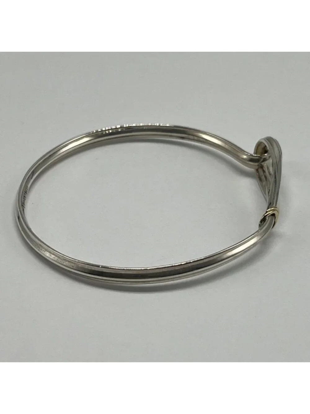 Tiffany & Co Hook and Eye Bangle Silver YG Vintage Bracelet